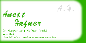 anett hafner business card